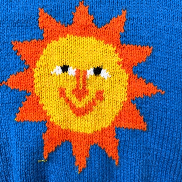 Vintage Hand-Knit Sun & Moon Graphic Sweater - Picture 5 of 9